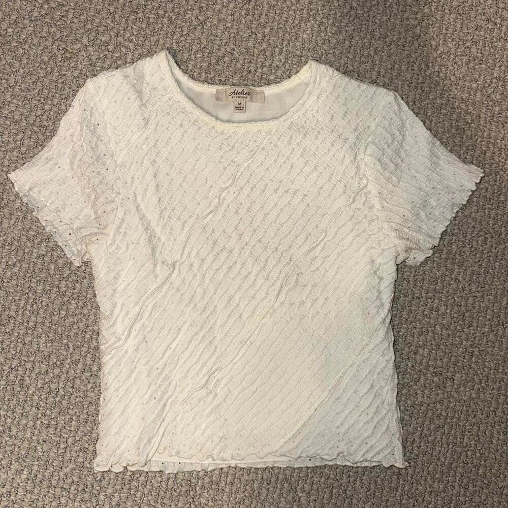 Unbranded Women's White and Cream Crop-top